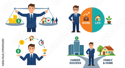 Balancing work life and finances a visual representation of modern priorities