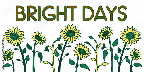 Bright days ahead with vibrant green plants in the sunlight Vector