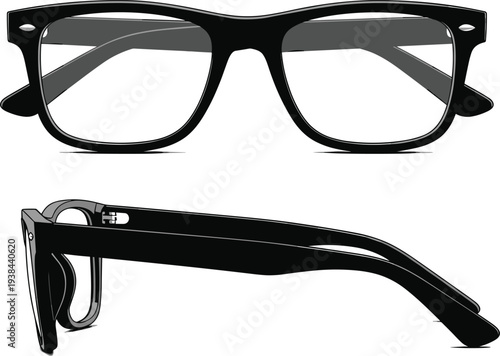 eyeglasses, glasses, eyewear, optical, vision, fashion, accessory, frame, lens, style, silhouette, vector, design, modern, correction