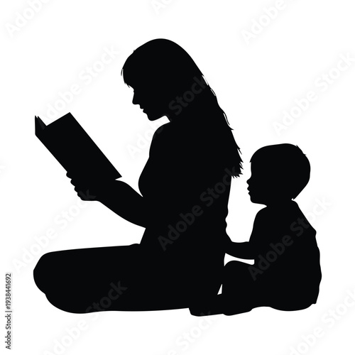 Mother reading to child in a heartwarming quiet moment together