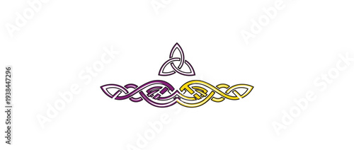 Abstract celtic knot design with geometric symbolism