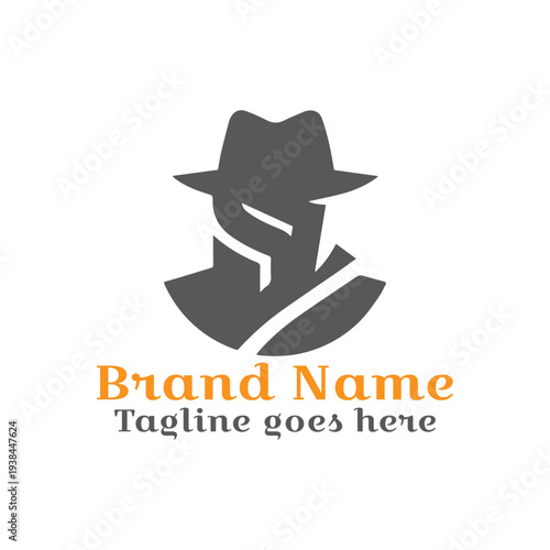 Spy logo. Fully Vector EPS file. CMYK color mode. Editable color. Easy to download.