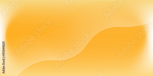 Solid yellow orange gradient simple tone color background. White flowing lines design