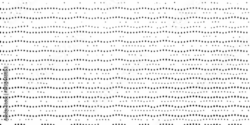 Abstract black and white pattern of wavy scattered dots