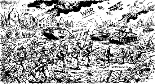 war doodle vector editable design, Battle, Soldier, Weapon, Invasion, Siege, Artillery, Truce, Combat, Ambush, Surrender, design, vector, symbol, sketch, school, business, icon, drawing, hand, text