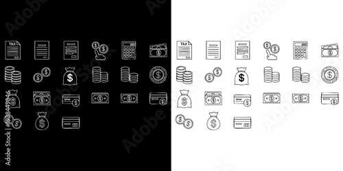 Business finance icons set for professional use