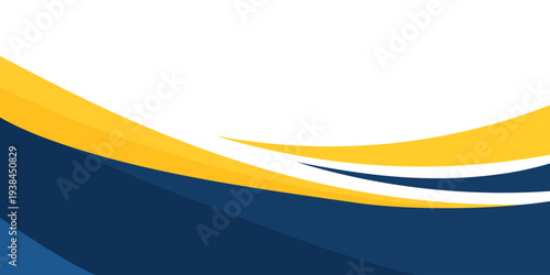 blue and yellow wavy shape background. suitable for business poster design, corporate banner, presentation, flyer, social media post. vector illustration