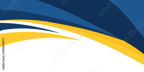 blue and yellow wavy shape background. suitable for business poster design, corporate banner, presentation, flyer, social media post. vector illustration