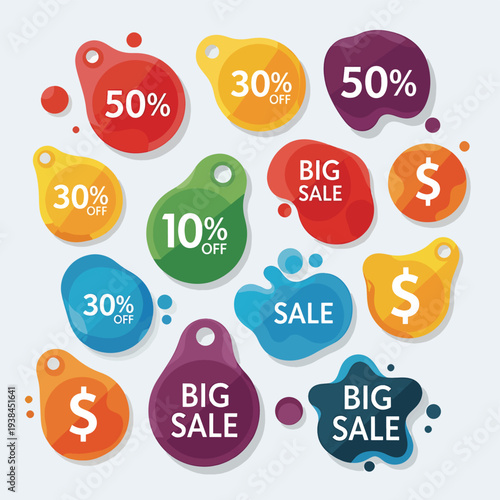 Colorful Sale Labels Collection