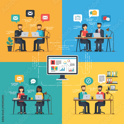 Remote Team Collaboration Concept