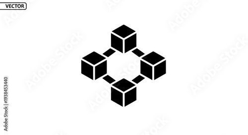 Black 3D cubes in circular formation.