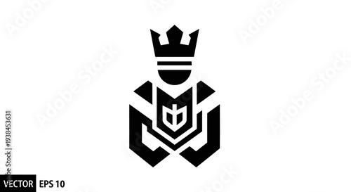 Black and white chess king piece.