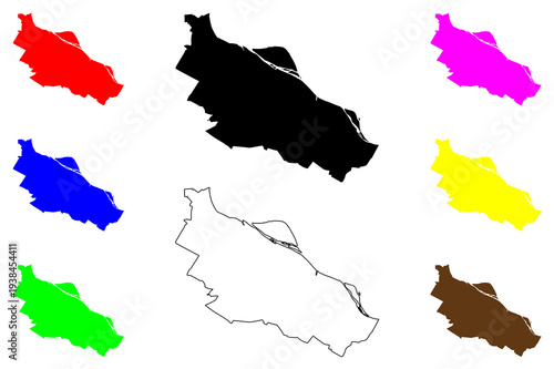 Deir ez-Zor city (Syrian Arab Republic, Syria) map vector illustration, scribble sketch Dayru z-Zawr, Dayru z-Zur map