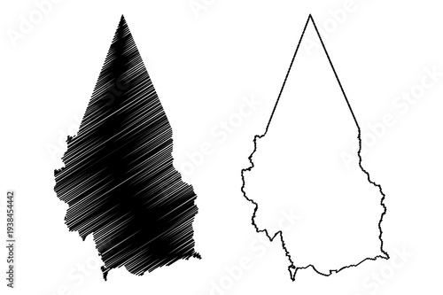 Kirinyaga County (Republic of Kenya, Central Province) map vector illustration, scribble sketch Kirinyaga map