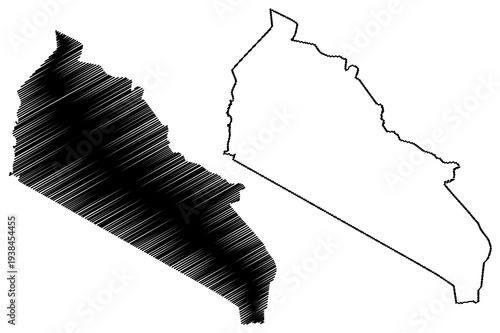 Kajiado County (Republic of Kenya, Rift Valley Province) map vector illustration, scribble sketch Kajiado map