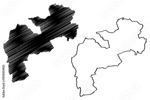 Kericho County (Republic of Kenya, Rift Valley Province) map vector illustration, scribble sketch Kericho map