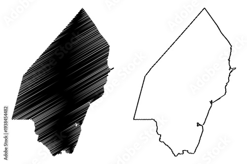 Kilifi County (Republic of Kenya, Coast Province) map vector illustration, scribble sketch Kilifi map