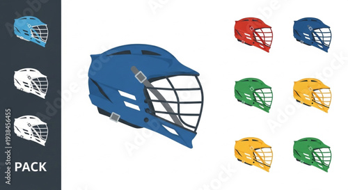 Collection of Lacrosse Helmets in Various Colors and Styles.