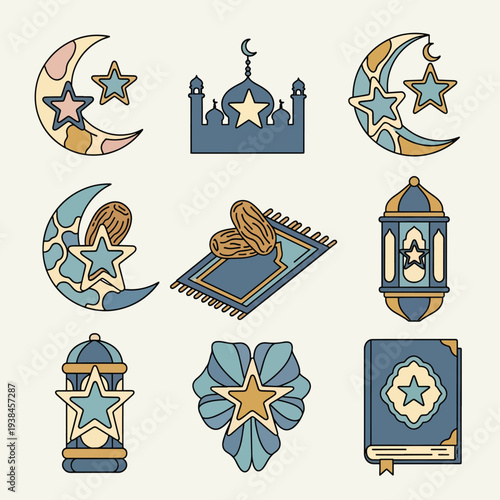 Ramadan Icons Set