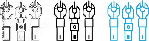 Icon variations of electrical connectors in different design stages