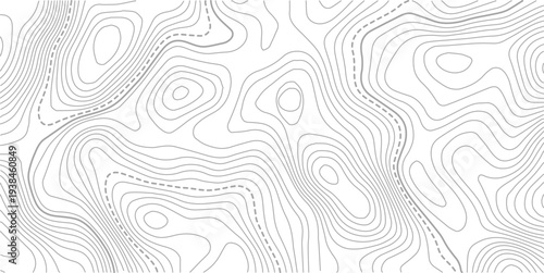 Topographic line contour map background, Topographic map and landscape terrain texture grid,Topographic map and landscape terrain texture grid. Abstract white topography vector background.

