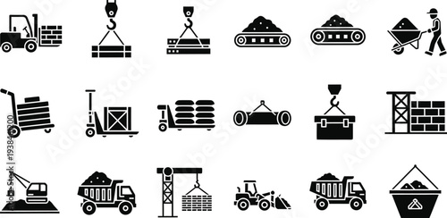 Construction and industrial icons set