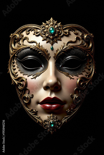 An elegant cream-colored mask 