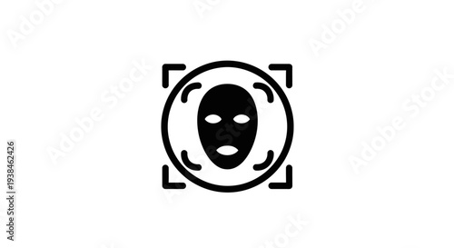 Black and white ski balaclava head.