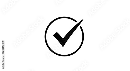 Black checkmark in a circle symbol.