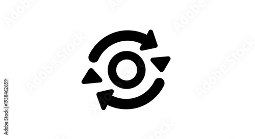 Black circular arrows icon symbol.