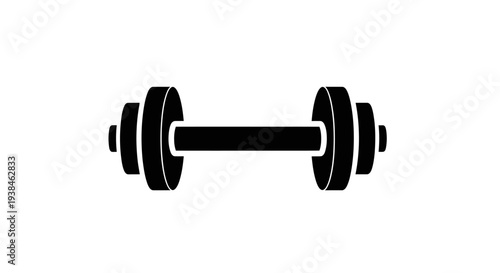 Black dumbbell weightlifting fitness equipment.