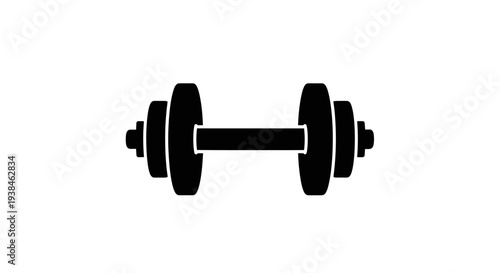 Black dumbbell weight lifting equipment.