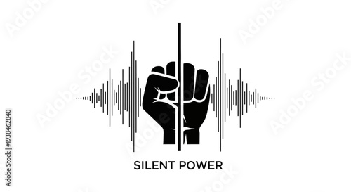 Black fist with sound wave design.