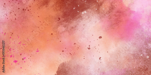 Galaxy theme space abstract background, contrast colorful smoke effect, open space, stars, alcohol ink deocration . Colorful bright ink and watercolor textures on white orange pink paper background. 