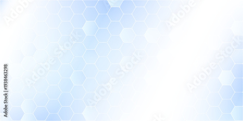 White background with blue hexagons, healthcare concept background