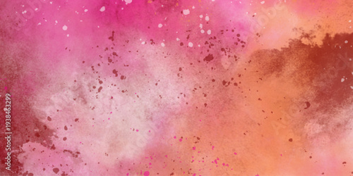 Galaxy theme space abstract background, contrast colorful smoke effect, open space, stars, alcohol ink deocration . Colorful bright ink and watercolor textures on white orange pink paper background. 