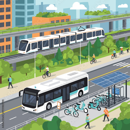 Sustainable City Transport Scene