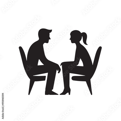 Black Therapy support   Silhouette Vector, High Quality Illustration on White Background