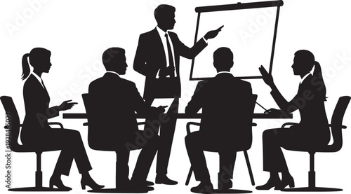 business people having meeting with presentation