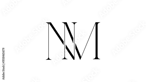 NM initial letter logo or NM monogram
