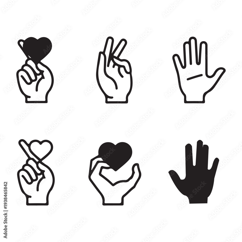Fototapeta premium Hand gestures with heart symbols