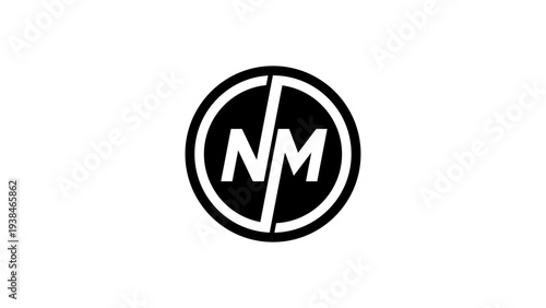 NM initial letter logo or NM monogram