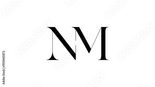 NM initial letter logo or NM monogram
