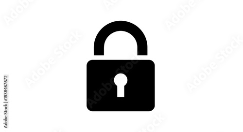Black padlock with white keyhole.