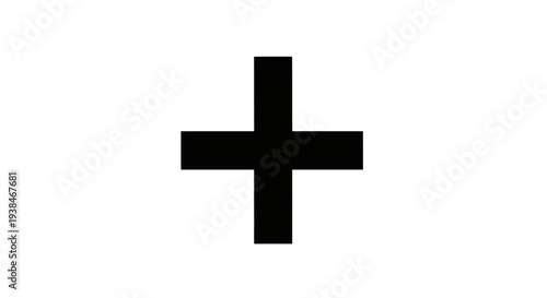 Black Plus Sign Symbol Icon.