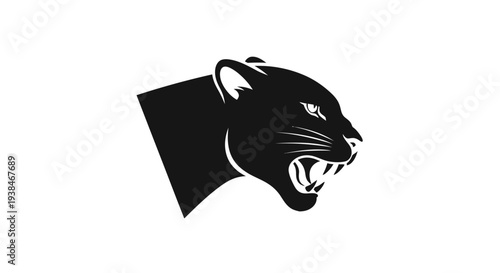 Black panther head in profile.