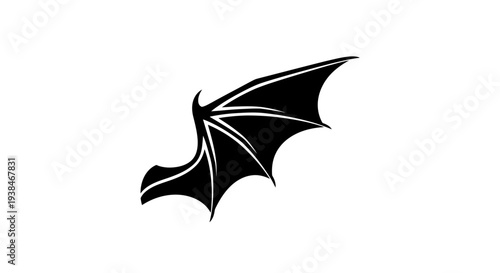 Black silhouette of a flying bat.
