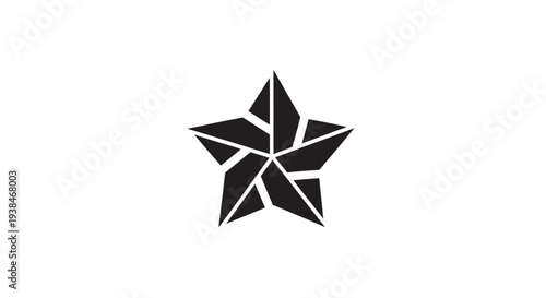 Black star shape with sharp points.