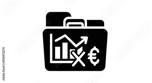 Business finance briefcase icon symbol.