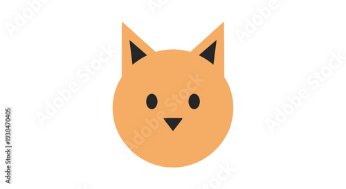 Cartoon orange cat face emoticon.